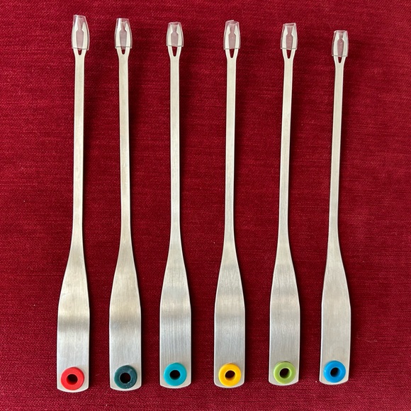 Set of 6 Color Coded FONDUE Forks with covers - Multicolors - 10in - Picture 5 of 9